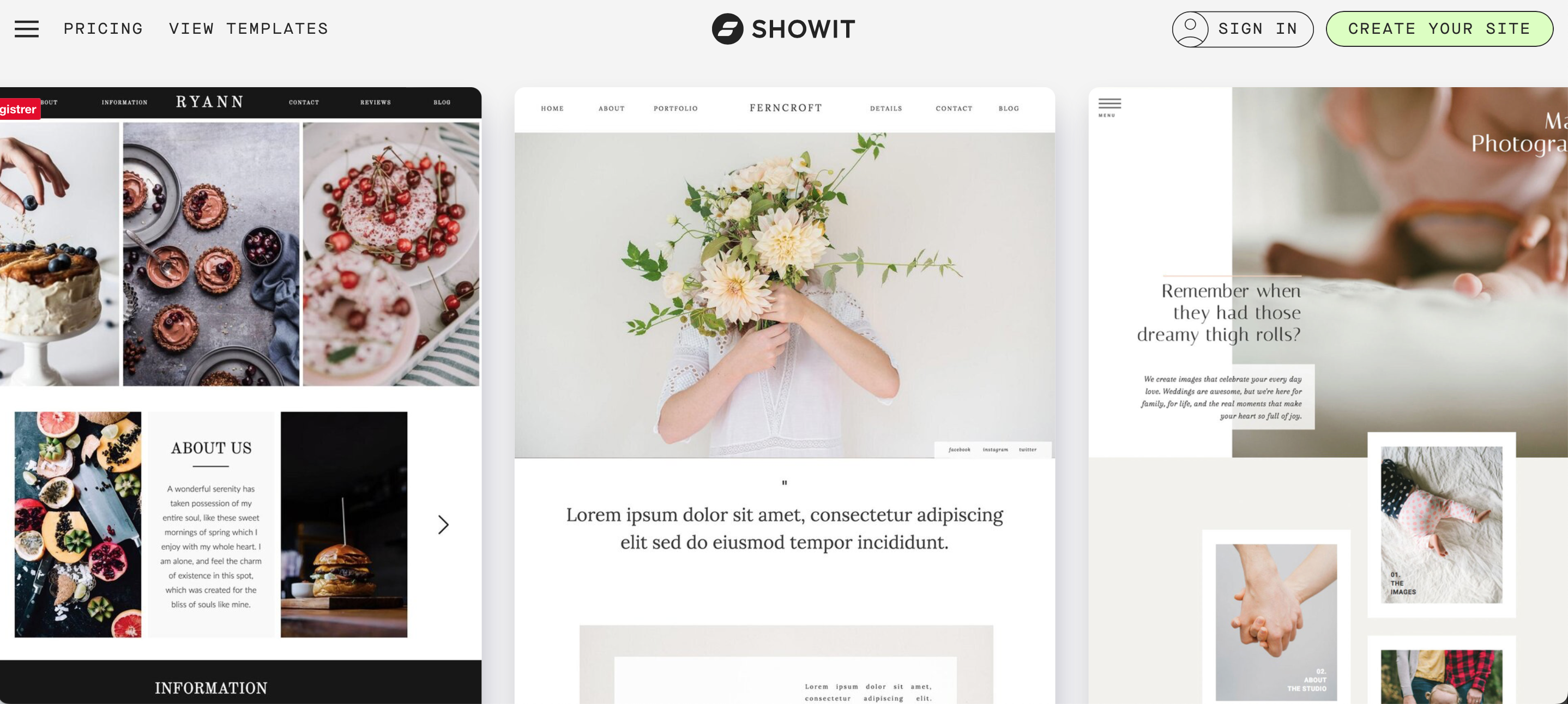 template de site pour créateurs