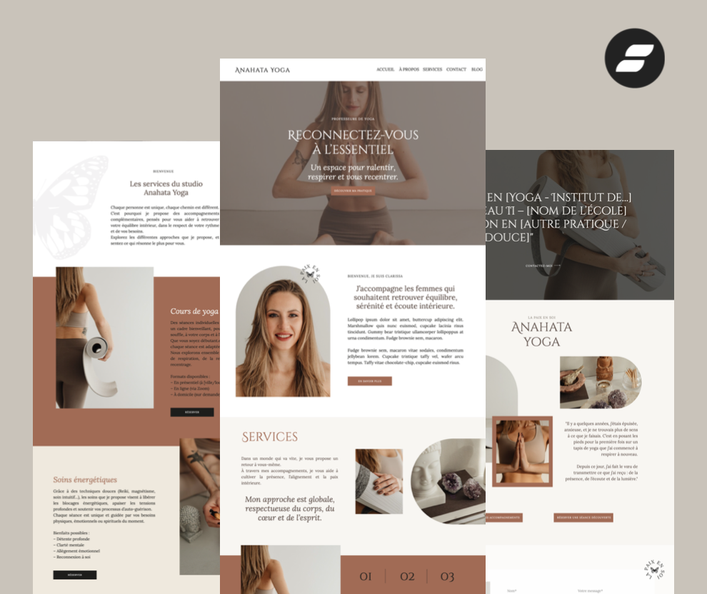 template site à personnaliser anahata yoga pour therapeutes, naturopathes, professeurs de yoga